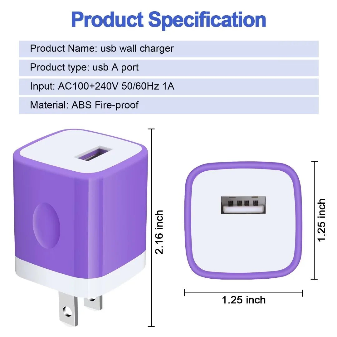 Charging Block,Type C Charger Block Fast Charging 2PCS Charger Block with 2PCS Type C Charging Cables 6Ft USB C Cables Wall Charger Block Plug Android Charger Phone Cords Type C
